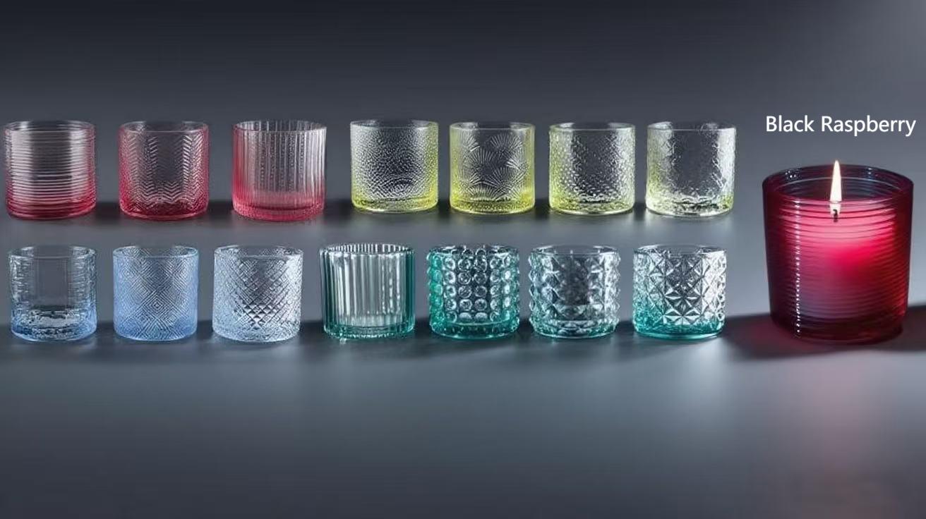Colored Spray Textured Glass Candles